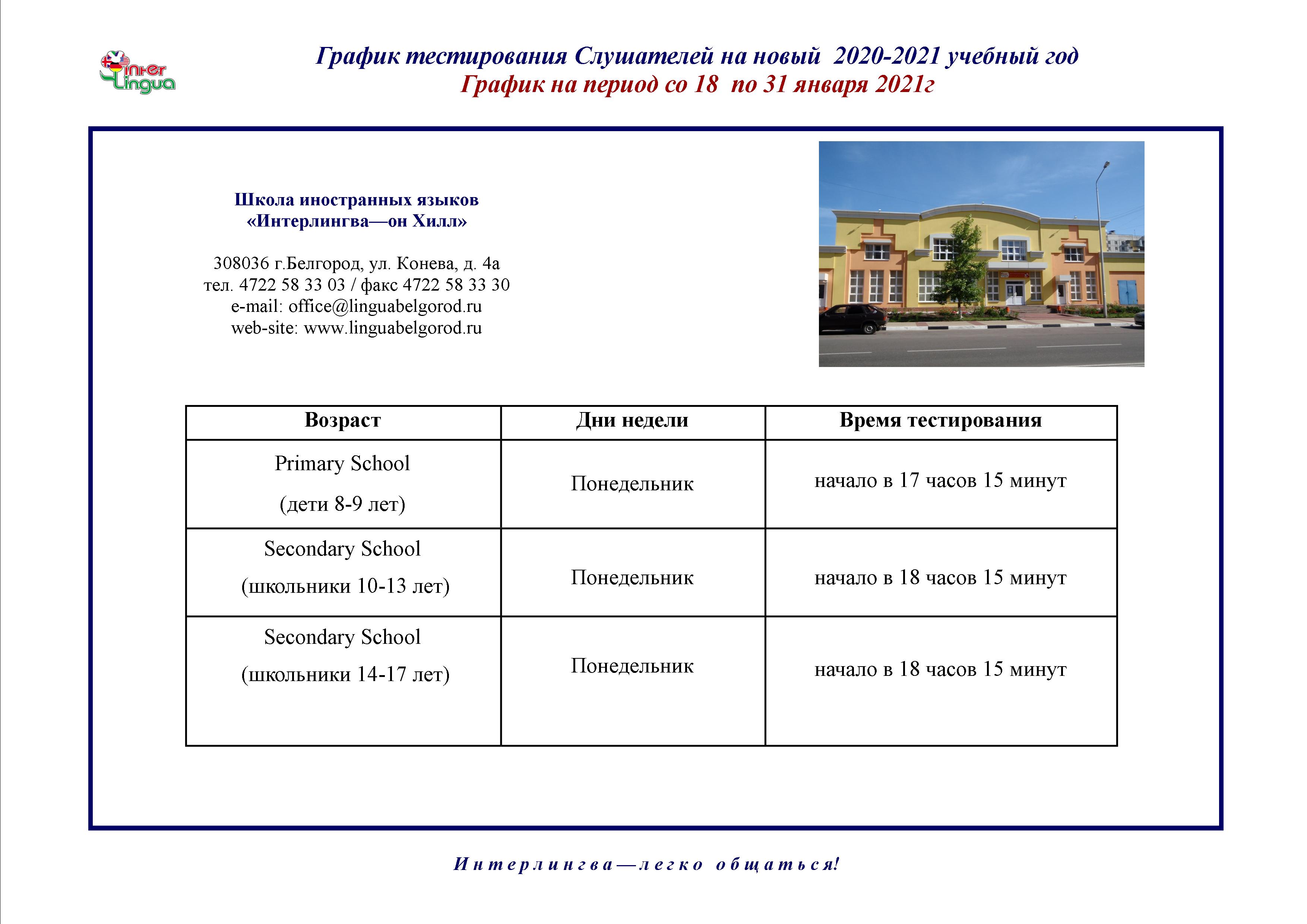 Тесто график работы